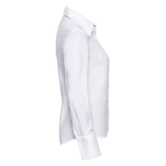 Russell Collection Womens/Ladies Ultimate Non-Iron Long-Sleeved Shirt / White - Picture 3 of 3